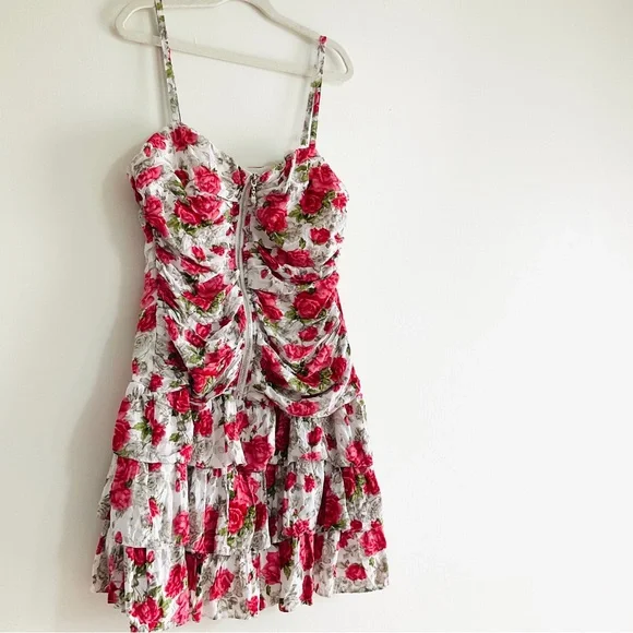 Y2K Floral Mini Ruffle Dress - Picture 2 of 4